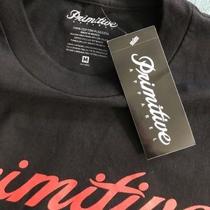 Primitive Men T-Shirt Black Medium Red Accent New